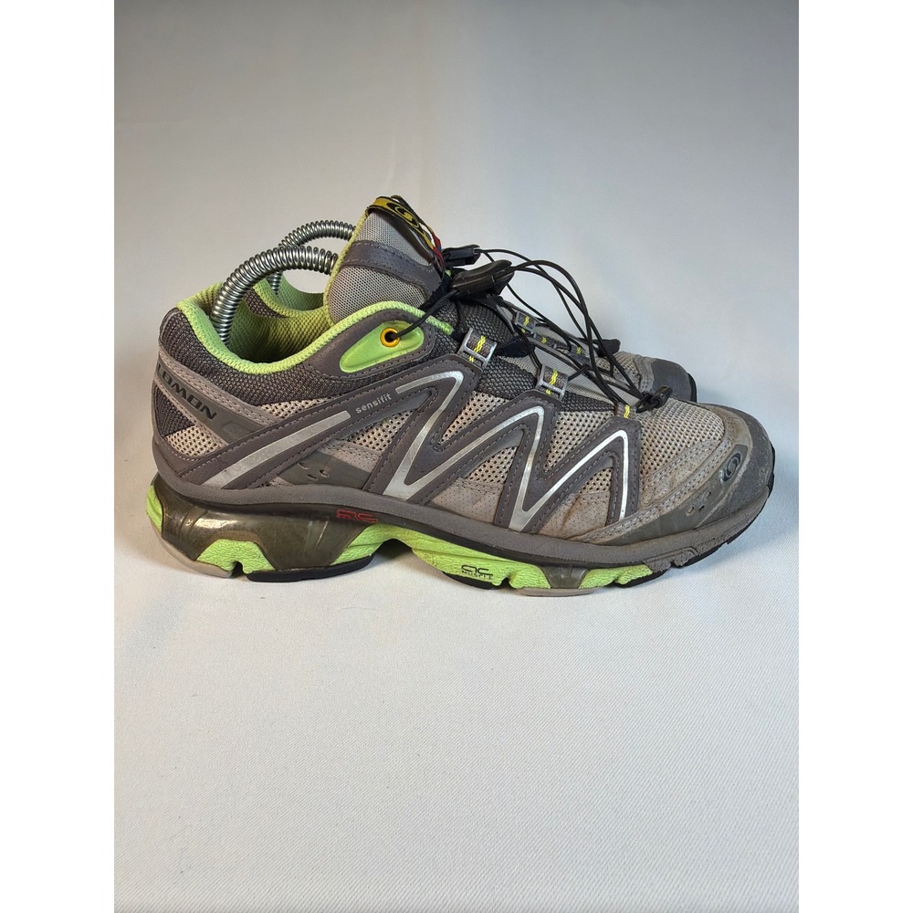 Salomon XT-Wings Trail Running Shoes Grey Lime Green 946590 Womens 8.5